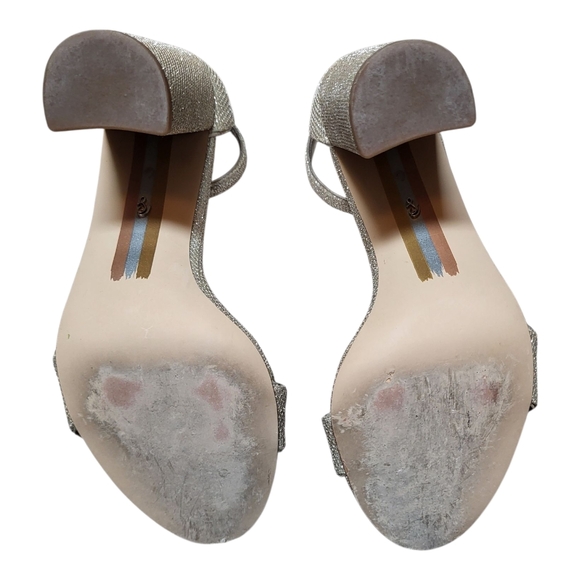 Sam Edelman 'Yaro' Block Heels In Light Gold Mesh - Size 6M - Picture 7 of 13